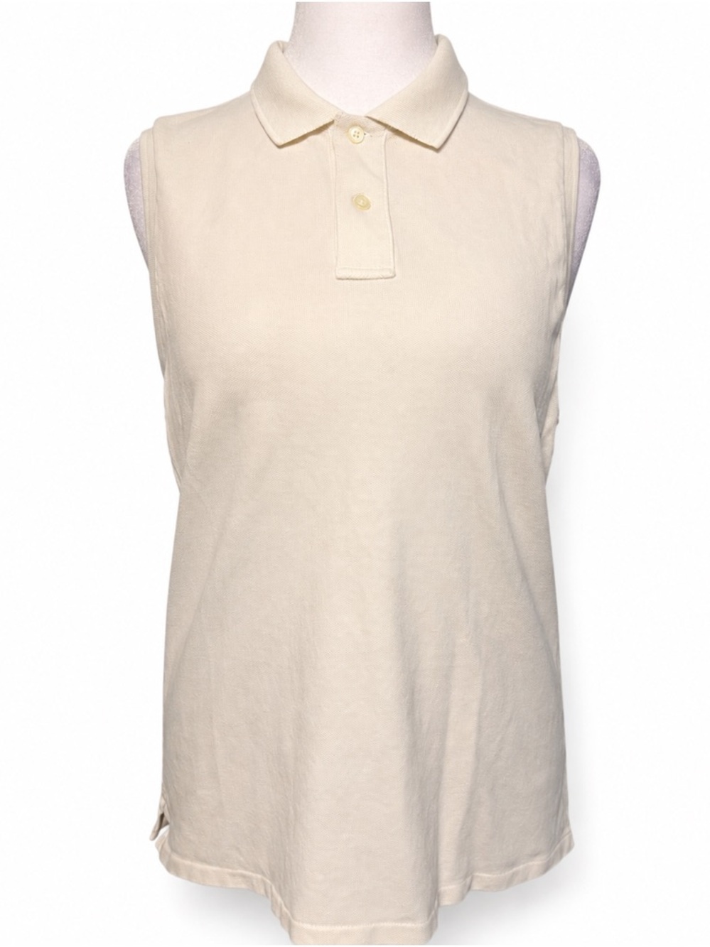 Ralph Lauren Golf Sleeveless Polo Top Women’s XL Classic Fit Cream